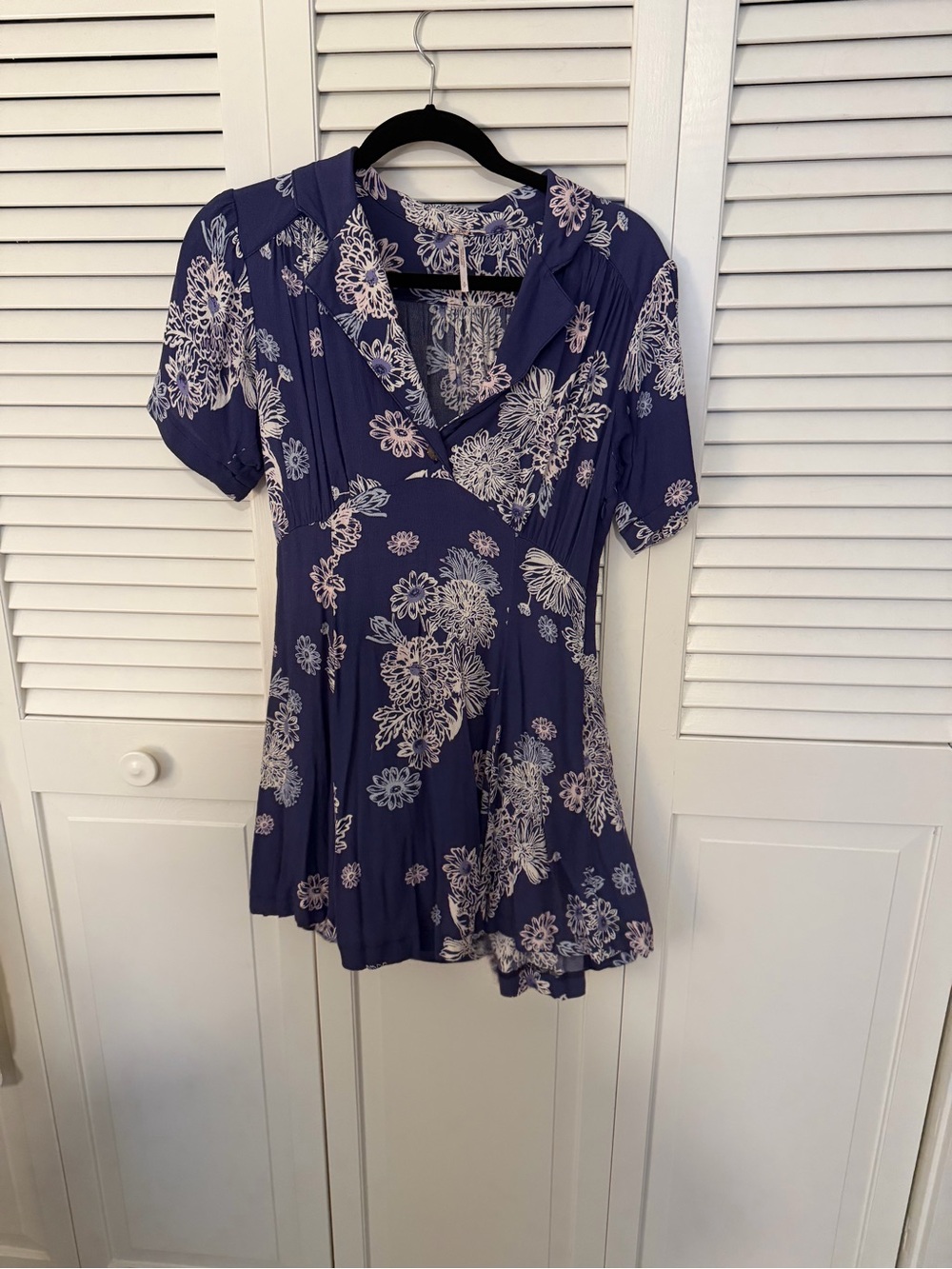 Free People Navy Floral Mini Dress